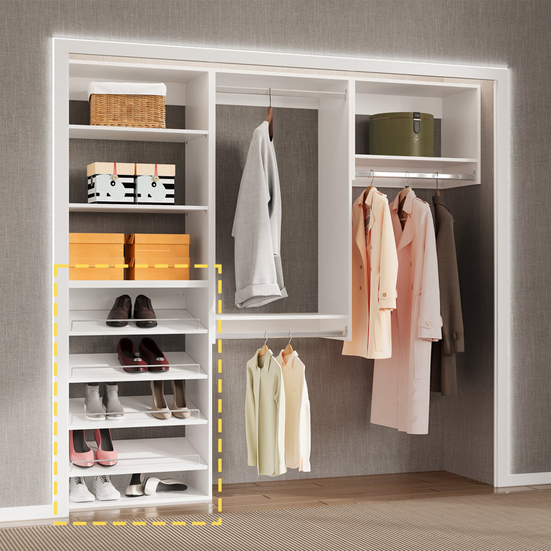 HOMEIBRO Chic Cove Shoe Shelf Short Tower Closet Unit Closet